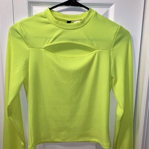 Neon Yellow Peek-A-Boo Top